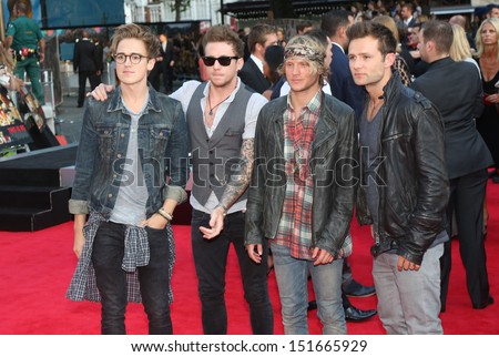 McFly arriving for the One Direction This is Us World film premiere, London. 20/08/2013