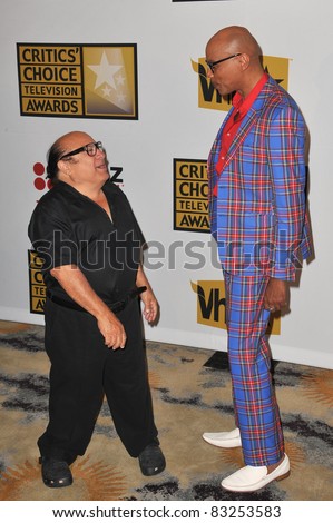 Danny DeVito & RuPaul (R) at the inaugural Critics\' Choice TV Awards, by the Broadcast TV Journalists Association, at the Beverly Hills Hotel. June 20, 2011 in CA Picture: Paul Smith / Featureflash