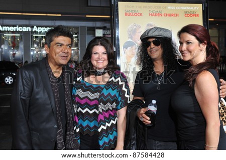 George Lopez & wife (left) with Slash & date at the world premiere of \