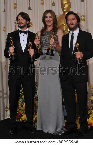 Mark Boal & Kathryn Bigelow & Greg Shapiro at the 82nd Annual Academy Awards at the Kodak Theatre, Hollywood. March 7, 2010  Los Angeles, CA Picture: Paul Smith / Featureflash