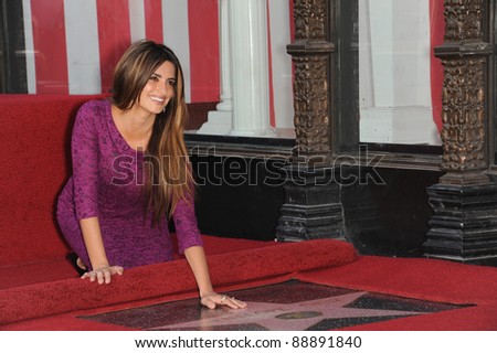 Actress Penelope Cruz on Hollywood Boulevard where she was honored with the 2,436th star on the Hollywood Walk of Fame. April 1, 2011  Los Angeles, CA Picture: Paul Smith / Featureflash