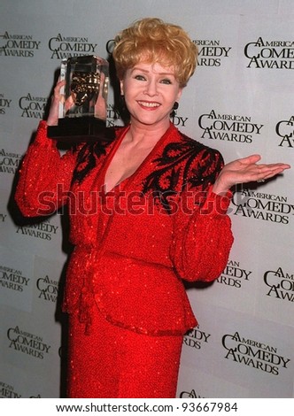 09FEB97:  Actress DEBBIE REYNOLDS at the American Comedy Awards.  She was presented with the Lifetime Achievement Award for Comedy by her daughter, actress CARRIE FISHER.           Pix: PAUL SMITH