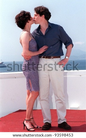 15MAY98:  Actor HUGH GRANT & actress JEANNE TRIPPLEHORN at the Cannes Film Festival to promote their new movie \
