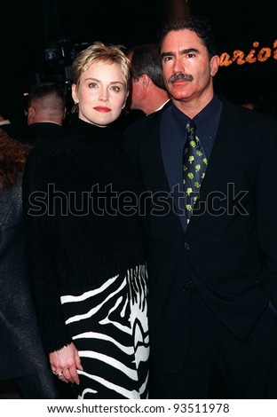 11FEB98:  Actress SHARON STONE & fiance PHIL BRONSTEIN at premiere of her new movie, \