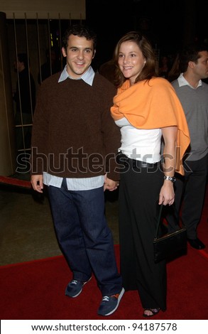 Actor FRED SAVAGE & date at the Los Angeles premiere of his new movie The Rules of Attraction. 03OCT2002.   Paul Smith / Featureflash