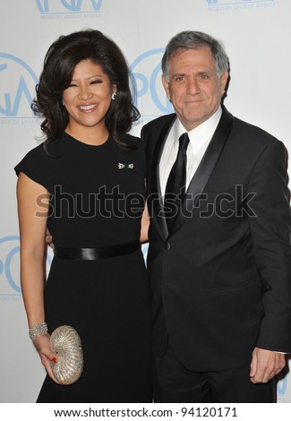 CBS TV boss Leslie Moonves & wife Julie Chen at the 23rd Annual Producers Guild Awards at the Beverly Hilton Hotel. January 21, 2012  Los Angeles, CA Picture: Paul Smith / Featureflash