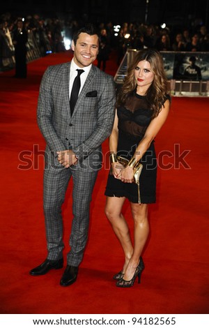 Mark Wright and Zoe Hardman arriving for the premiere of \