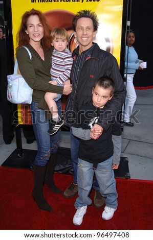 Producer BRIAN GRAZER & wife GIGI LEVANGIE & children at the world premiere, in Hollywood, of the animated movie Curious George. January 28, 2006  Los Angeles, CA  2006 Paul Smith / Featureflash