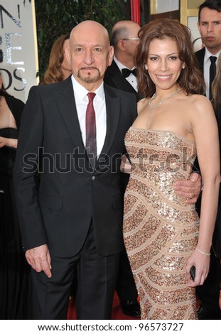 Ben Kingsley & Wife At The 69th Golden Globe Awards At The Beverly ...