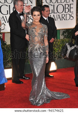 Lea Michele at the 69th Golden Globe Awards at the Beverly Hilton Hotel. January 15, 2012  Beverly Hills, CA Picture: Paul Smith / Featureflash