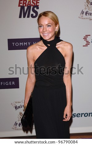 Actress LINDSAY LOHAN at the 12th Annual Race to Erase MS Gala themed 