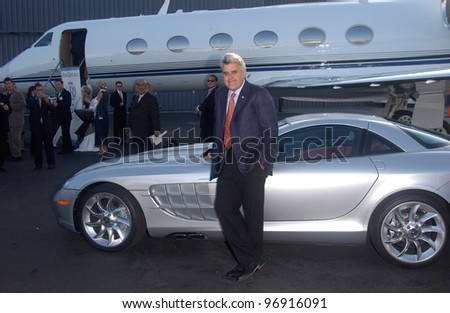 TV chat show host JAY LENO at charity event at Santa Monica Airport for The Robb Report's Best of the Best: Los Angeles. August 28, 2004
