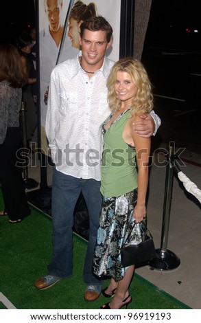 Actress JOANNA GARCIA & boyfriend tennis star BOB BRYAN at the world premiere, in Beverly Hills, of the new tennis romantic comedy Wimbledon. September 13, 2004