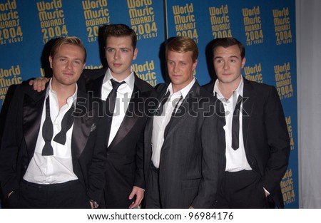 Irish pop group WESTLIFE at the 16th Annual World Music Awards at the Thomas and Mack Centre, Las Vegas. September15, 2004