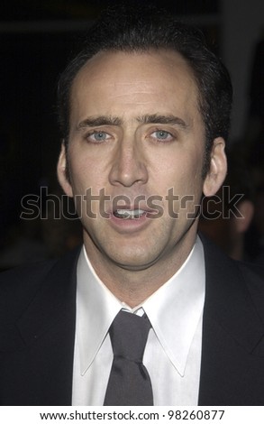 Actor/producer NICOLAS CAGE at the Los Angeles premiere of his new movie The Life of David Gale, which he produced. 18FEB2003  Paul Smith / Featureflash