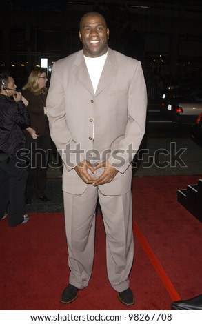 Former basketball star EARVIN MAGIC JOHNSON at the world premiere, in Hollywood, of A Man Apart. April 1, 2003