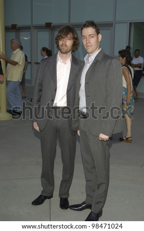 Writer/director MICHAEL POLISH (left) & brother writer MARK POLISH at the Los Angeles premiere of their new movie Northfork. July 10, 2003  Paul Smith / Featureflash
