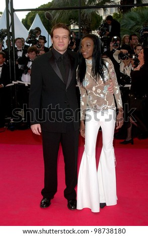 Actor SAMUEL LE BIHAN & date at the premiere of Moulin Rouge which opened the 54th Cannes Film Festival. 09MAY2001.  Paul Smith/Featureflash