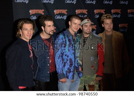 Pop group NSYNC at party in West Hollywood for the launch of their new album Celebrity. 23JUL2001  Paul Smith/Featureflash