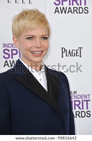 Michelle Williams at the 2012 Film Independent Spirit Awards on the beach in Santa Monica, CA. February 25, 2012  Santa Monica, CA Picture: Paul Smith / Featureflash