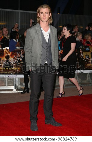 Chris Hemsworth arriving at the European Premiere of \'The Hunger Games\' at the O2 Arena, London. 14/03/2012 Picture by: Alexandra Glen / Featureflash