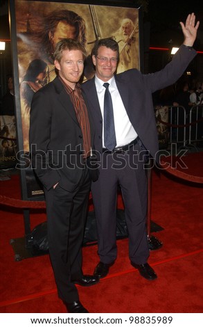 DAVID WENHAM (left) & JOHN NOBLE at the USA premiere of their new movie The Lord of the Rings: The Return of the King, in Los Angeles. December 3, 2003  Paul Smith / Featureflash