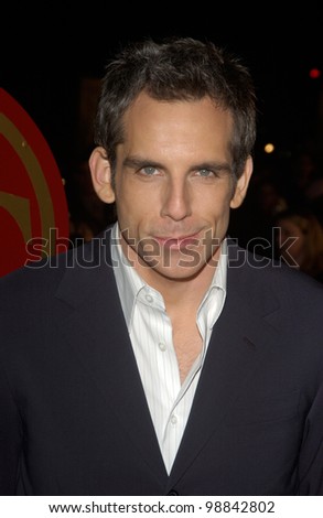 Actor BEN STILLER at the world premiere, in Hollywood, of his new movie Along Came Polly. January 12, 2004