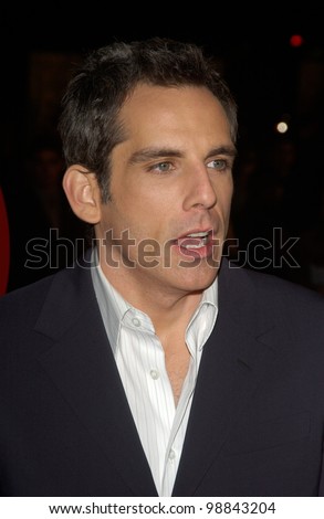 Actor BEN STILLER at the world premiere, in Hollywood, of his new movie Along Came Polly. January 12, 2004