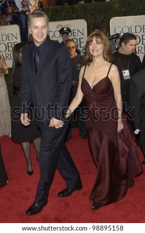 TIM ROBBINS & SUSAN SARANDON & son at the 61st Annual Golden Globe Awards at the Beverly Hilton Hotel, Beverly Hills, CA. January 25, 2004