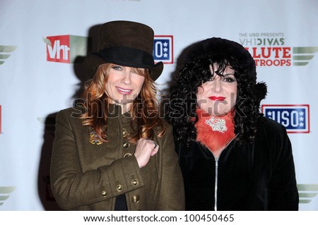Nancy and Ann Wilson of Heart  at VH1 Divas Salute The Troops, Marine Corps Air Station Miramar, San Diego, CA. 12-03-10