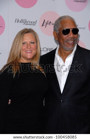 Lori McCreary and Morgan Freeman at The Hollywood Reporter\'s Power 100: Women In Entertainment Breakfast, Beverly Hills Hotel, Beverly Hills, CA. 12-07-10