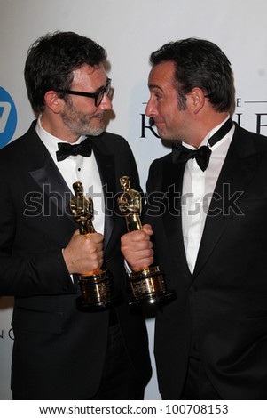 Michel Hazanavicius, Jean Dujardin at the Weinstein Company Post Oscar Event, Skybar, West Hollywood, CA 02-26-12