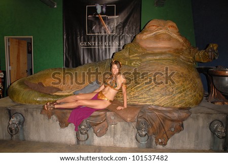 Jill Franklin  at the Slave Leia day tour and photo shoot with Jabba the Hutt, Gentle Giant Studios, Burbank, CA. 07-16-10