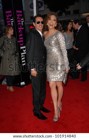 Marc Anthony and Jennifer Lopez at the Premiere of CBS Films\' \