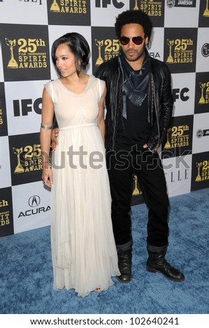 Lenny Kravitz and Daughter at the 25th Film Independent Spirit Awards, Nokia Theatre L.A. Live, Los Angeles, CA. 03-06-10