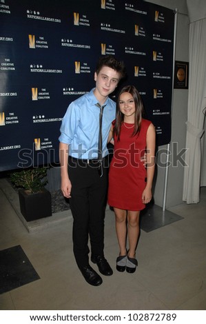 Sterling Beaumon and Ariel Winter at the National Lab Day Kick-Off Dinner, Luxe Hotel, Los Angeles, CA. 04-01-10