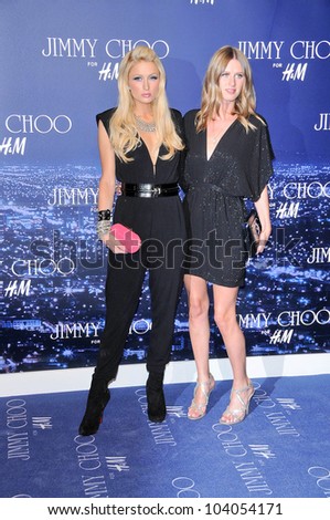Paris Hilton and Nicky Hilton at the Jimmy Choo For H&M Collection, Private Location, Los Angeles, CA. 11-02-09