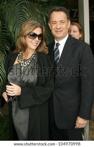 Rita Wilson and Tom Hanks  at the ceremony posthumously honoring George Harrison with a star on the Hollywood Walk of Fame. Vine Boulevard, Hollywood, CA. 04-14-09