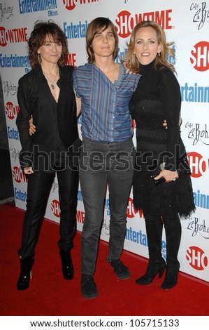 Ilene Chaiken with Daniela Sea and Marlee Matlin  at the farewell party for final season of \'The L Word\'. Cafe La Boheme, West Hollywood, CA. 03-03-09