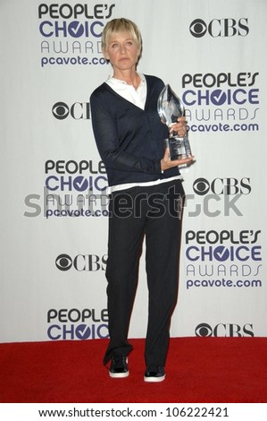 Ellen DeGeneres  in the press room at the 35th Annual People's Choice Awards. Shrine Auditorium, Los Angeles, CA. 01-07-09