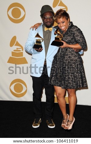 will.i.am and Chrisette Michele in the press room at the 51st Annual GRAMMY Awards. Staples Center, Los Angeles, CA. 02-08-09