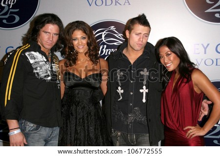 Steve Morrison and Eva Torres with The Miz and Lena Yada  at the 2008 Breeders' Cup Winners Circle Gala. Hollywood Palladium, Hollywood, CA. 10-23-08