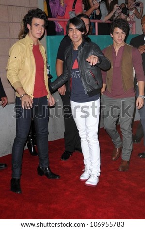 The Jonas Brothers  at the Launch party for 77kids clothing line by American Eagle. The Roxy, Los Angles, CA. 11-14-08