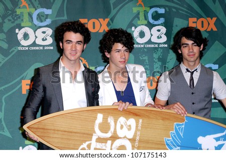 The Jonas Brothers  in the press room at the 2008 Teen Choice Awards. Gibson Amphitheater, Universal City, CA. 08-03-08