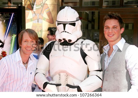 James Arnold Taylor and Matt Lanter  at the U.S. Premiere of \'Star Wars The Clone Wars\'. Egyptian Theatre, Hollywood, CA. 08-10-08