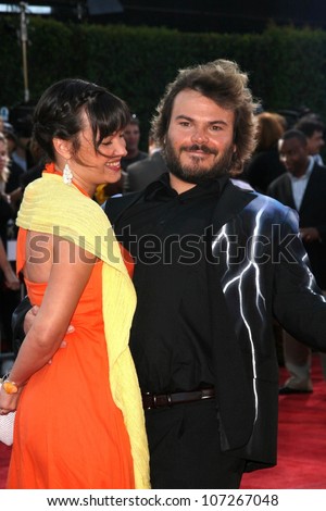 Tanya Haden and Jack Black  at the Los Angeles Premiere of \'Tropic Thunder\'. Mann\'s Village Theater, Westwood, CA. 08-11-08