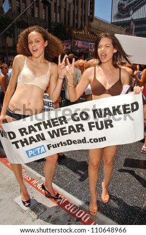Models with the Janice Dickinson Modeling Agency showing their support for the PETA \