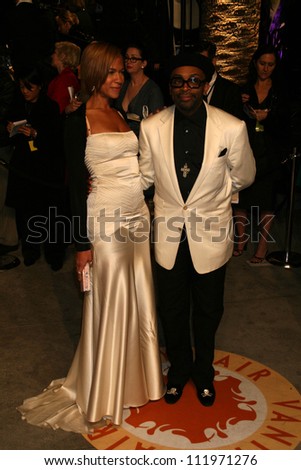 Tonya Lewis Lee and Spike Lee at the 2007 Vanity Fair Oscar Party. Mortons, West Hollywood, CA. 02-25-07