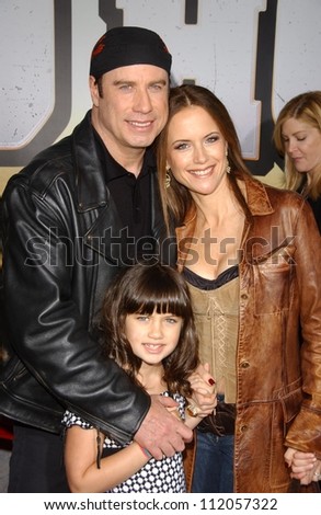 John Travolta and Kelly Preston with family at the world premiere of \