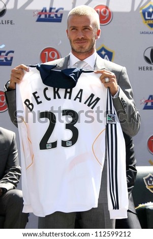 David Beckham at the press conference to introduce David Beckham as the newest member of the Los Angeles Galaxy. Home Depot Center, Carson, CA. 07-13-07